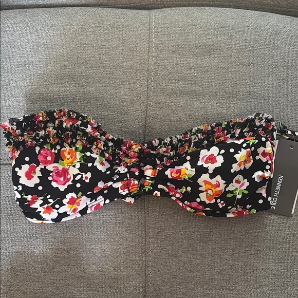 Kenneth Cole: Floral Bandeau Bikini Top - Vibrant Floral Print - Picture 1 of 2